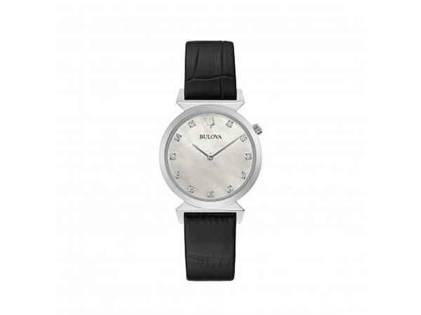 96P210 - Bulova Donna Regatta Madreperla Bianca Pelle 30mm