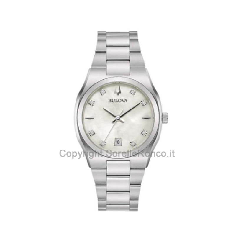 BULOVA LADY SURVEYOR 34MM MADREPERLA E DIAMANTI