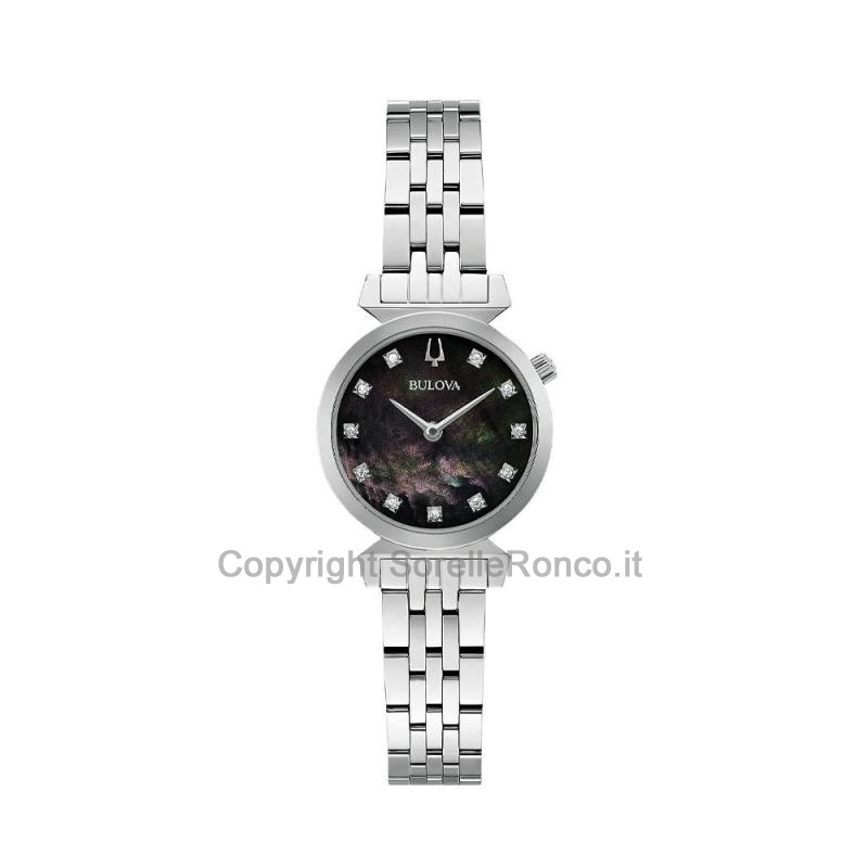 BULOVA REGATTA MADREPERLA NERA DIAMANTI 24MM