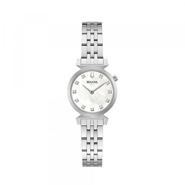 96P224 - Bulova Regatta Madreperla Bianca Diamanti 24mm