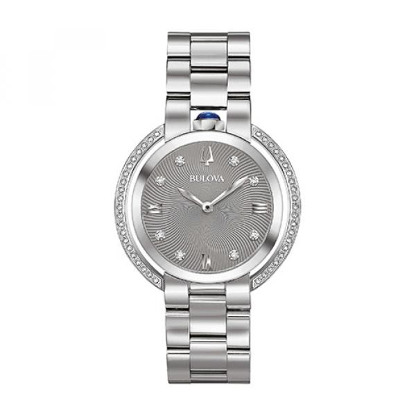 96R219 - Bulova Rubaiyat Quarzo Grigio Diamanti 35mm