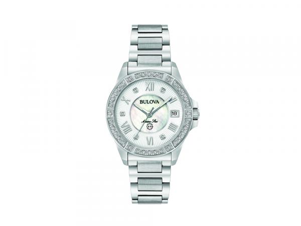 96R232 - Bulova Donna Diamonds Argento 32mm