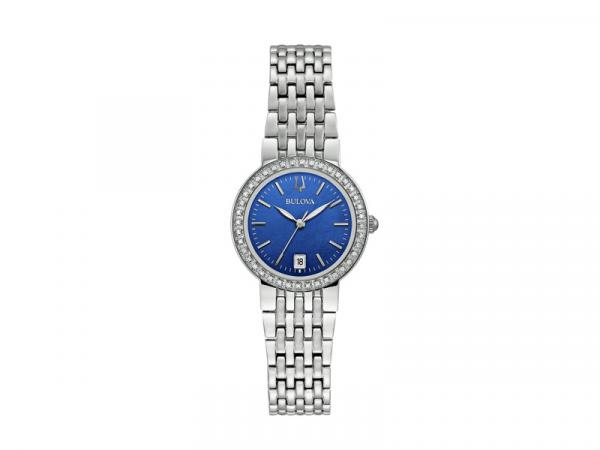 96R240 - Bulova Donna Classic Madreperla Blu Diamond 26mm