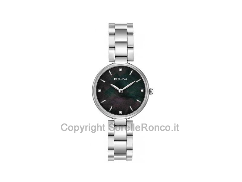 BULOVA DIAMONDS QUARZO MADREPERLA NERA 28MM
