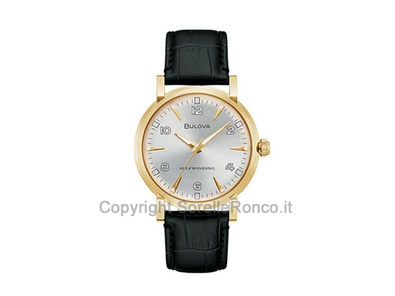 BULOVA AMERICAN CLIPPER SILVER IP GOLD 39MM