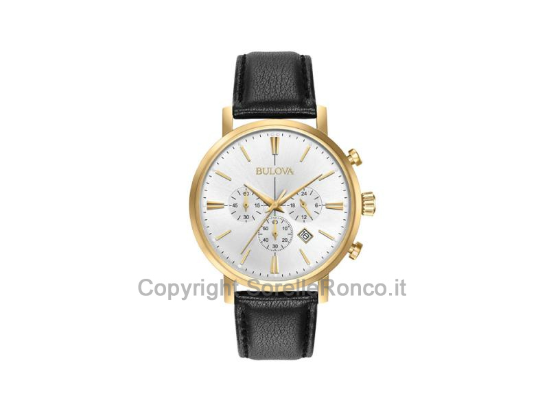 BULOVA CLASSIC CHRONO BIANCO 41MM QUARZO IP ORO