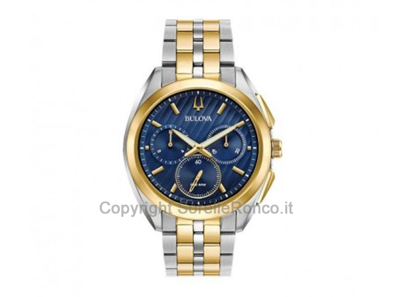 BULOVA CURV CHRONO BLU QUARZO ACCIAIO 45MM