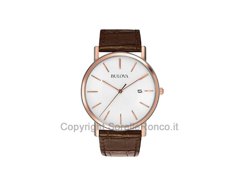 BULOVA DRESS DUET BIANCO 37MM ORO ROSA