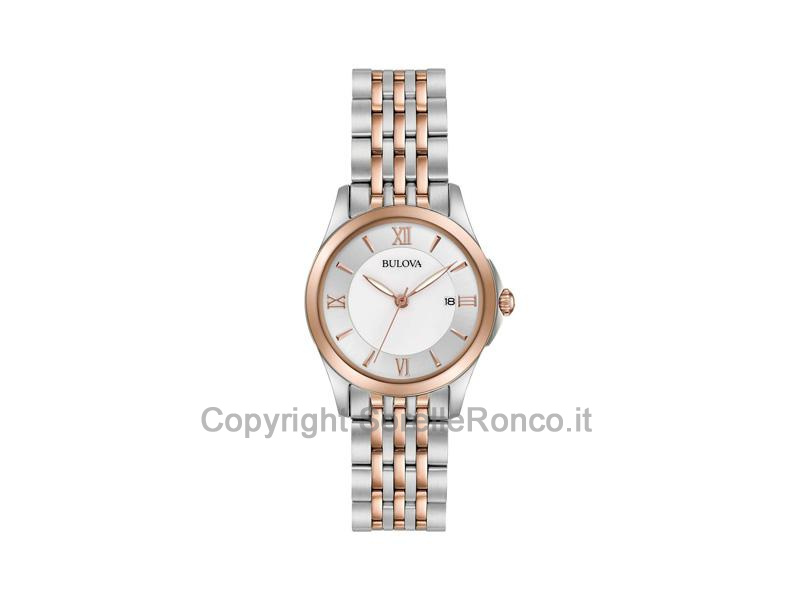 BULOVA QUARZO MADREPERLA 28MM IP ORO ROSA