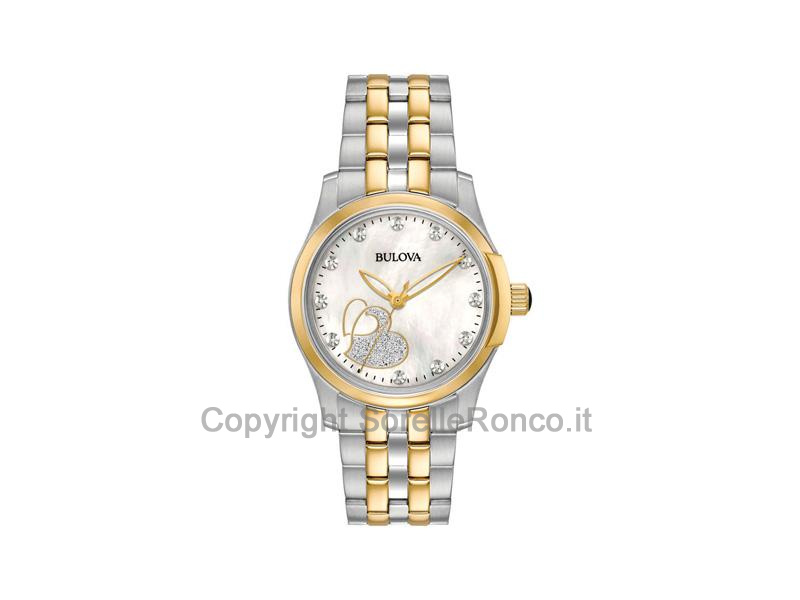 BULOVA LADY DIAMONDS MADREPERLA DORATO 33MM