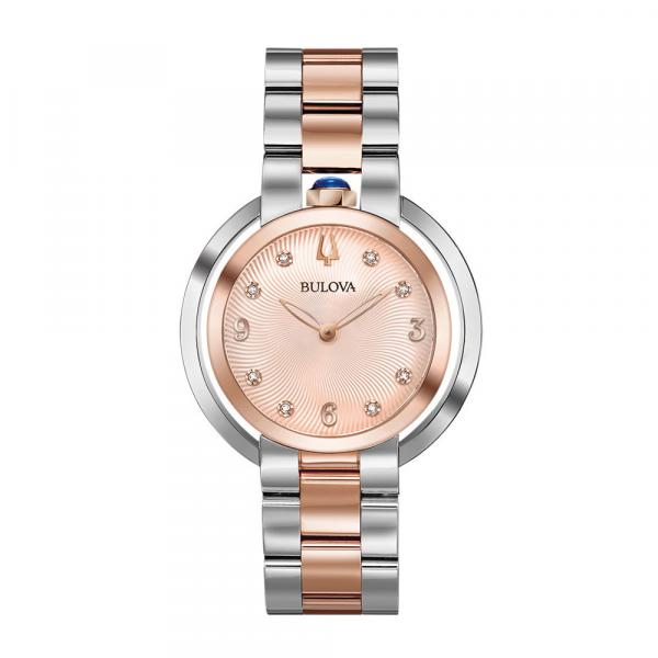 98P174 - Bulova Rubaiyat Quarzo Rosa Diamanti 35mm