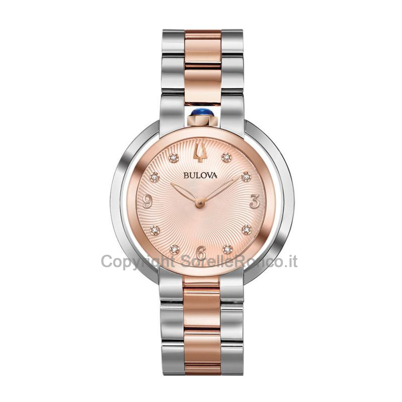 BULOVA RUBAIYAT QUARZO ROSA DIAMANTI 35MM