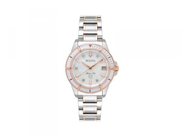 98P187 - Bulova Marine Star Madreperla 34mm Ip Oro
