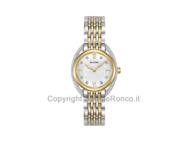 BULOVA CURV LADY SILVER QUARZO DIAMONDS 30MM