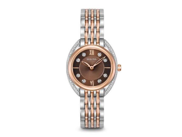 98R230 - Bulova Curv Ladies 30mm 24 Diamanti 