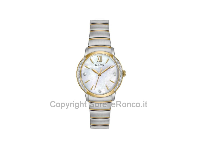 BULOVA LADY QUARZO MADREPERLA DIAMANTI 28MM