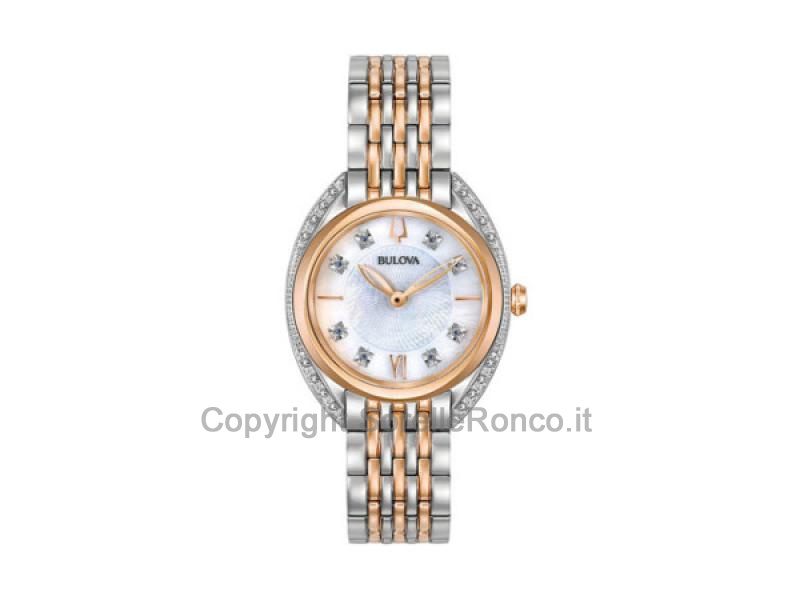 BULOVA CURV LADIES 30MM DIAMANTI ROSE'