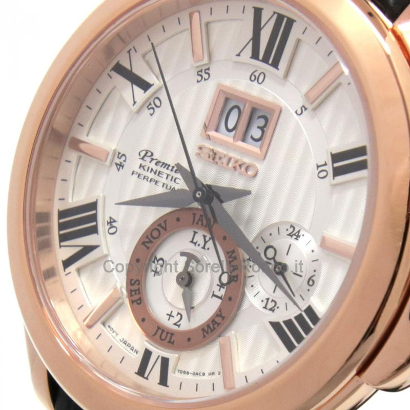 SEIKO PREMIER CINETICO SILVER 42.9MM CASSA ROSÈ