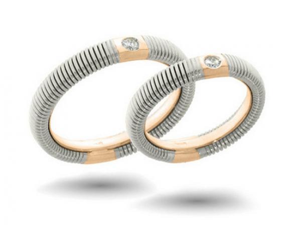 F55 - Fedi Oro 18Kt JUMP 4,5mm con Diamanti