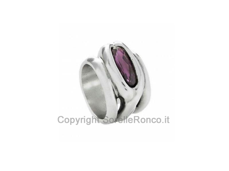 ANELLO GUARDIAN UNODE50 SILVER AMETISTA