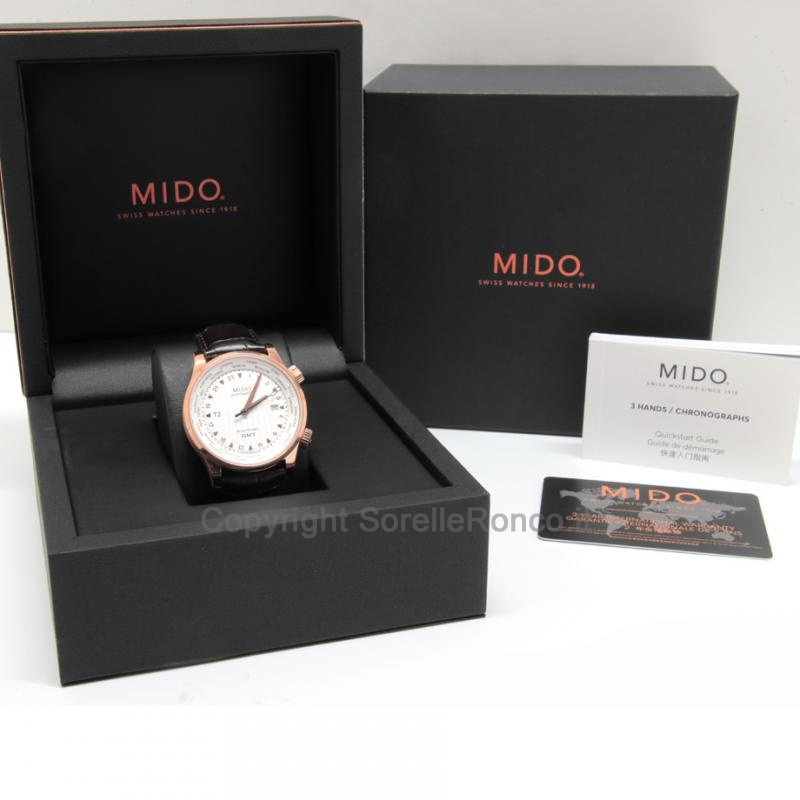 MIDO MULTIFORT GMT 42MM SILVER ORO ROSA