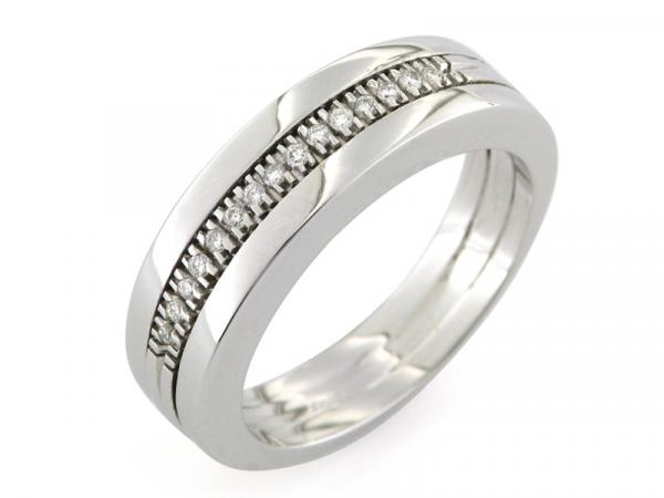 CF00636 - Anello Oro Bianco con Diamanti ct. 0.12