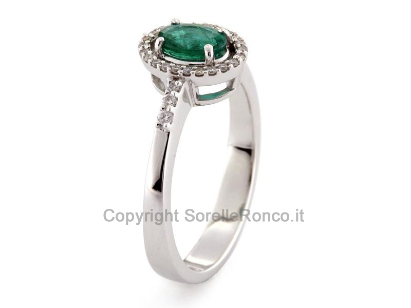 ANELLO SMERALDO CON DIAMANTI