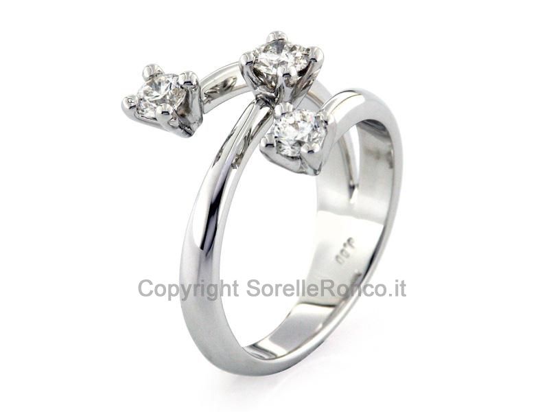 ANELLO TRILOGY ORO E DIAMANTI CT. 0.62