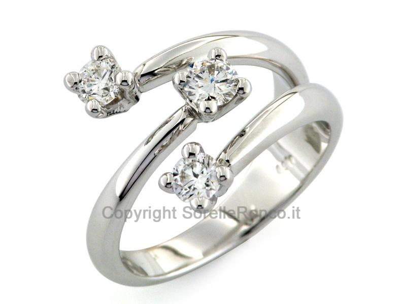 ANELLO TRILOGY ORO E DIAMANTI CT. 0.62