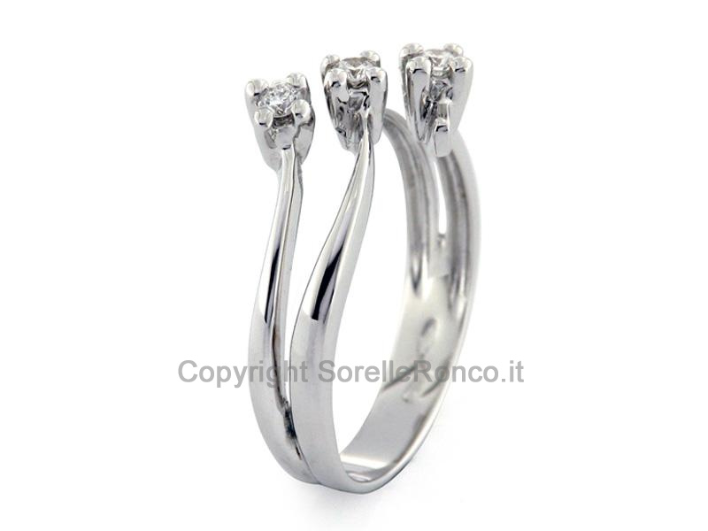 ANELLO TRILOGY ORO E DIAMANTI CT. 0.11