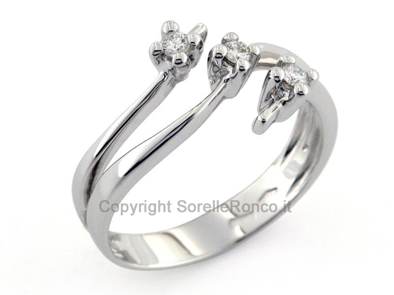 ANELLO TRILOGY ORO E DIAMANTI CT. 0.11