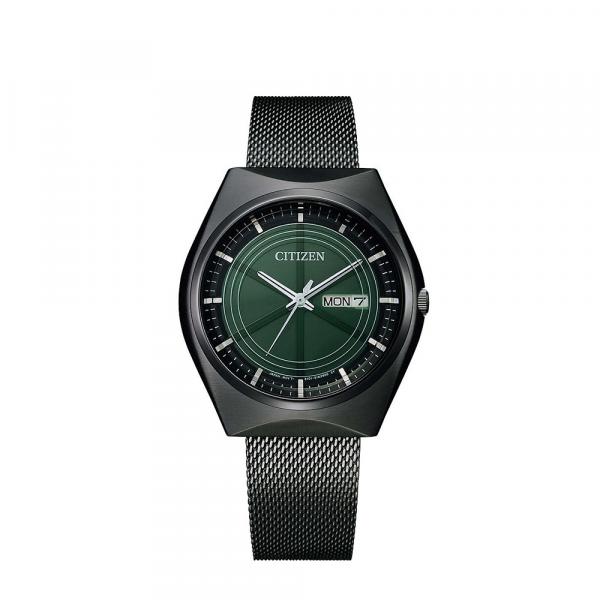 BM8548-83X - Citizen Crystron 1974 38mm Verde Acciaio PVD Nero