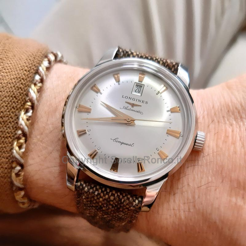 LONGINES CONQUEST ACCIAIO SILVER 40MM AUTOMATICO