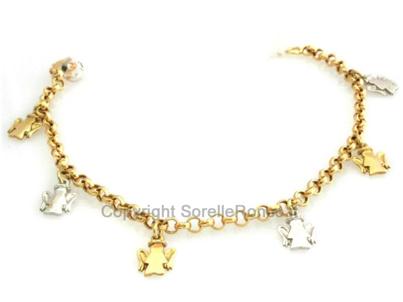 Bracciale Angeli Oro Bianco E Giallo