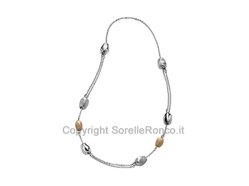 COLLANA BREIL SEEDS SILVER CHAMPAGNE 64CM