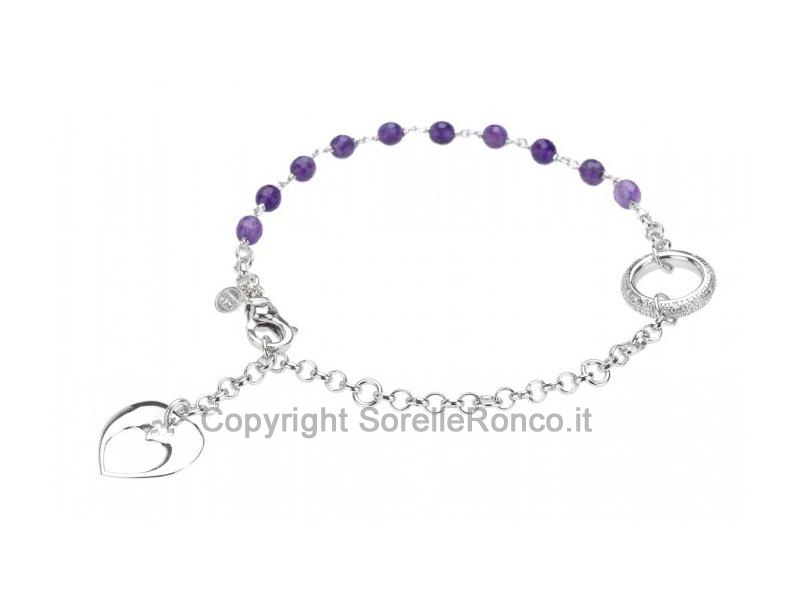 BRACCIALE ROSARIO COR TUUM CON AMETISTA