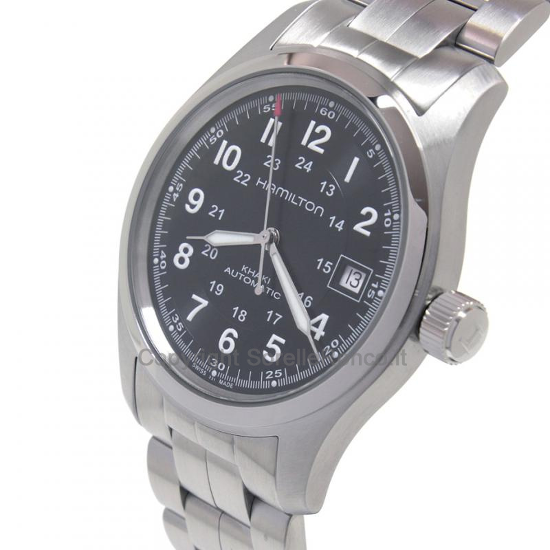 HAMILTON KHAKI FIELD AUTOMATICO NERO ACCIAIO 38MM