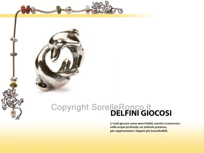 BEADS DELFINI GIOCOSI TROLLBEADS ARGENTO
