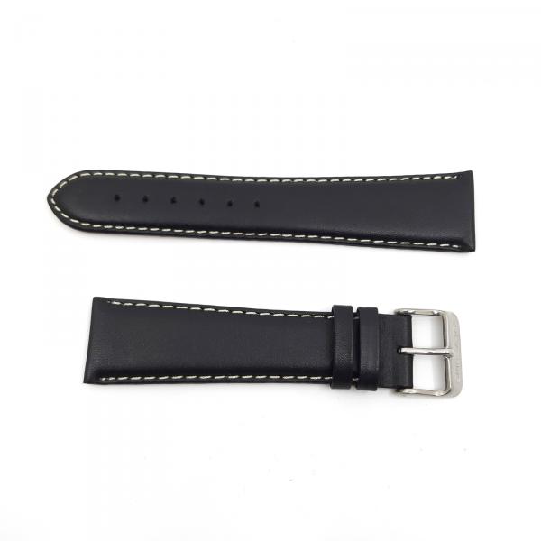 C-LB9B-24 - Cinturino Glycine Nero Pelle Liscia 24mm