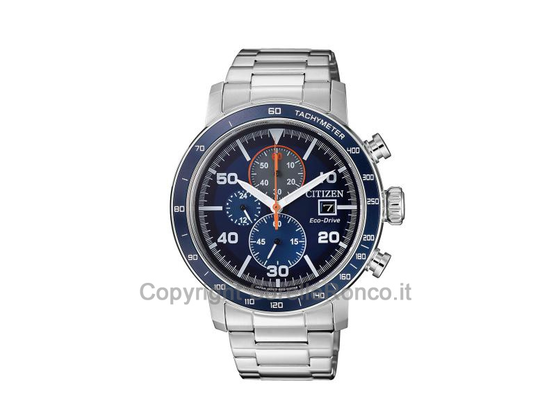 CITIZEN CRONO 44MM ACCIAIO LUNETTA BLU