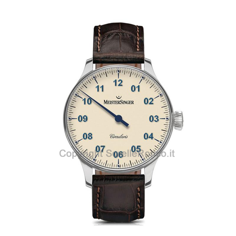 MEISTERSINGER CIRCULARIS MANUALE 43MM AVORIO PELLE