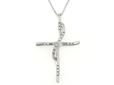 Collana Oro Croce con Zirconi