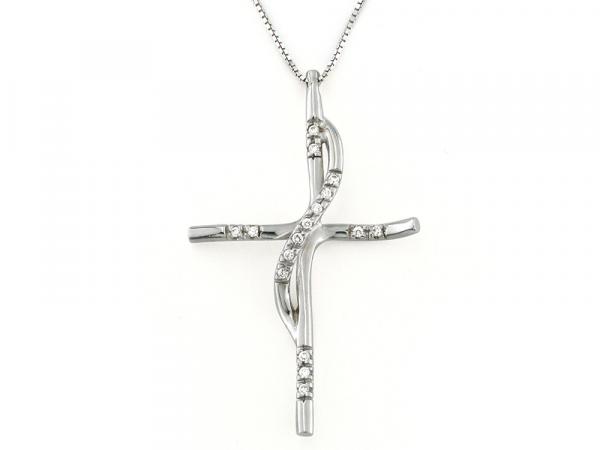 CF00003 - Collana Oro Croce con Zirconi