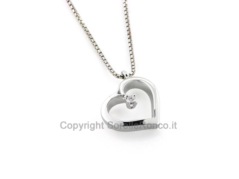 COLLANA CON CUORE IN ORO BIANCO