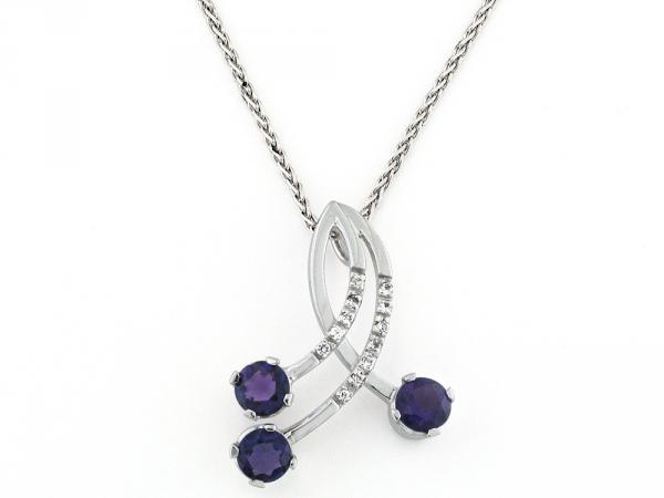 CF00009 - Collana Oro Zirconi Bianchi Viola