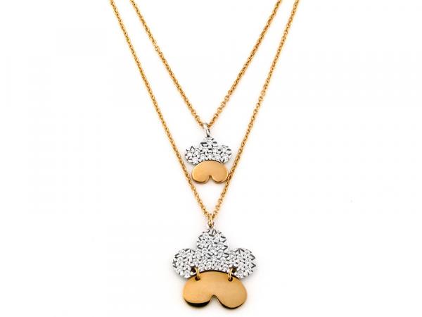 CF00012 - Collana Oro Giallo e Bianco Zirconi