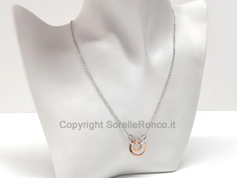 COLLANA DESIGN ORO BIANCO E ROSÉ