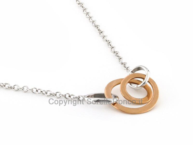 COLLANA DESIGN ORO BIANCO E ROSÉ