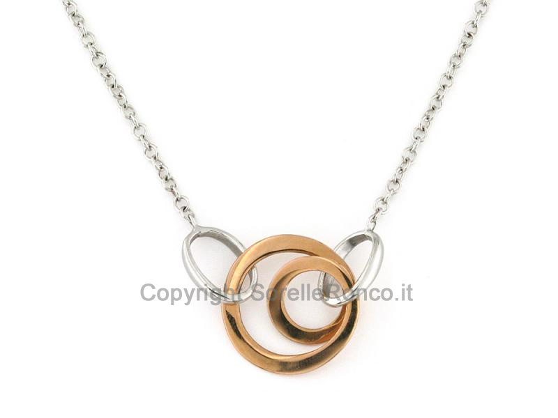 COLLANA DESIGN ORO BIANCO E ROSÉ