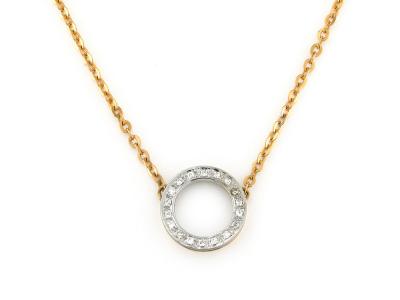 Collana Oro Giallo e Bianco Zirconi